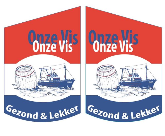 Kioskvlag dubbelzijdig onze vis gezond en lekker