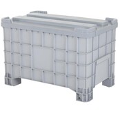 Palletbox gesloten met zwenkwielen