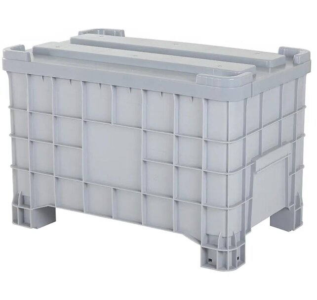 Palletbox gesloten met zwenkwielen