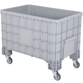 Palletbox gesloten met zwenkwielen