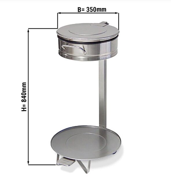 Vuilniszakhouder met voetpedaal 35cm Rvs