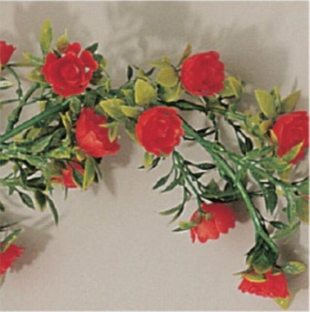 Decoratie bladslinger rode roos