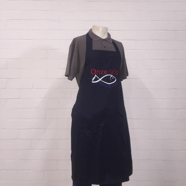 Schort  beavernylon  met onze vis logo geborduurd