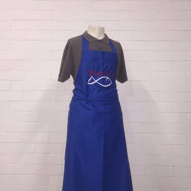 Schort  beavernylon  met onze vis logo geborduurd