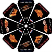Parasol gebakken vis 2 kleuren