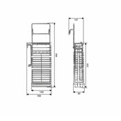 Messenkorf voor 4 messen  2 stalen