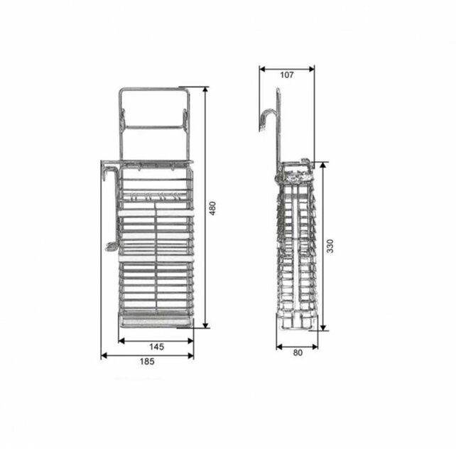 Messenkorf voor 4 messen  2 stalen