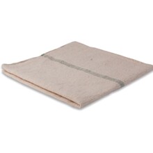 Dweil wit met groene band geweven 60x60cm