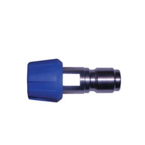Adaptor Rvs met Nozzle met blauwe rubberbescherming