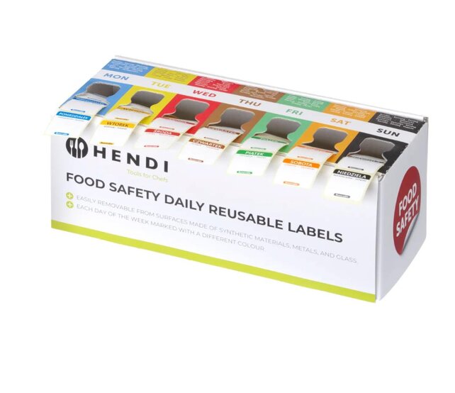 voedselveiligheidsstickers met dispenser