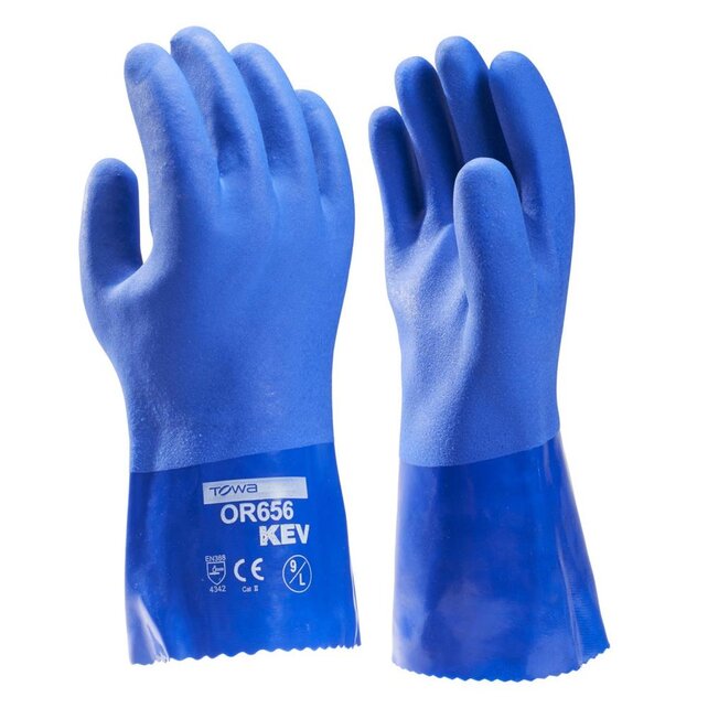Handschoenen Towa OR 656  katoen PVC gecoat cat 3-10