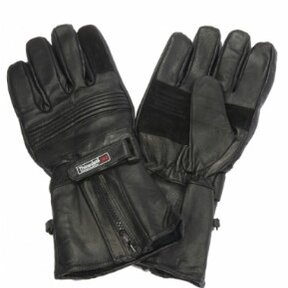 Motorhandschoenen leder gevoerd lange kap thinsulate
