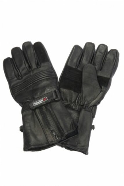 Motorhandschoenen leder gevoerd lange kap thinsulate