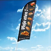 Beachvlag - Visje eten!