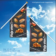Visje eten! Gevelvlaggen links en rechts