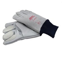 Diepvrieshandschoen WFieberbrunn  leer,bontvoering met boord