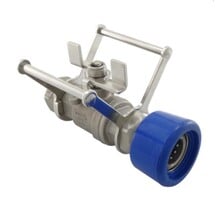 Kogelkraan Rvs met mechanische bescherming en snelkoppeling