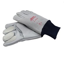 Diepvrieshandschoen WFieberbrunn  leer,bontvoering met boord