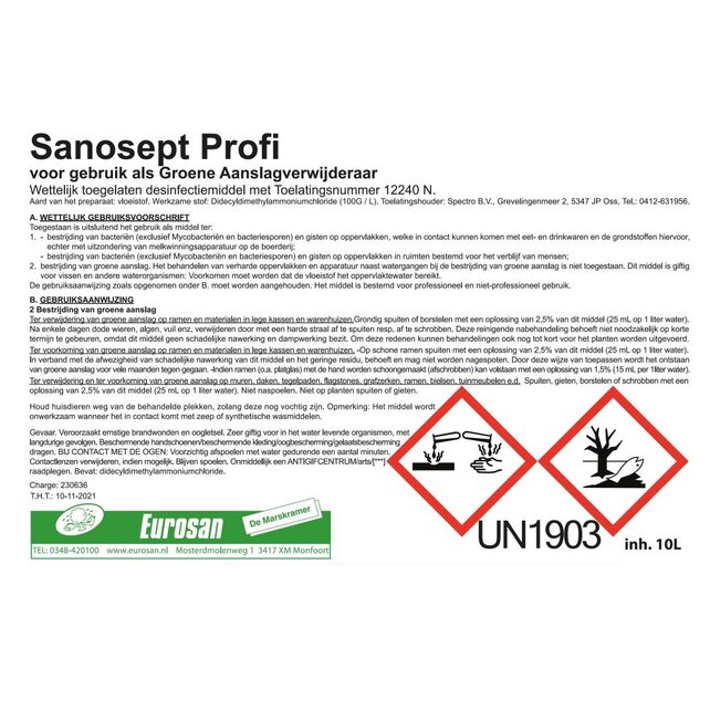 Sanosept Profi - Groene aanslagverwijderaar
