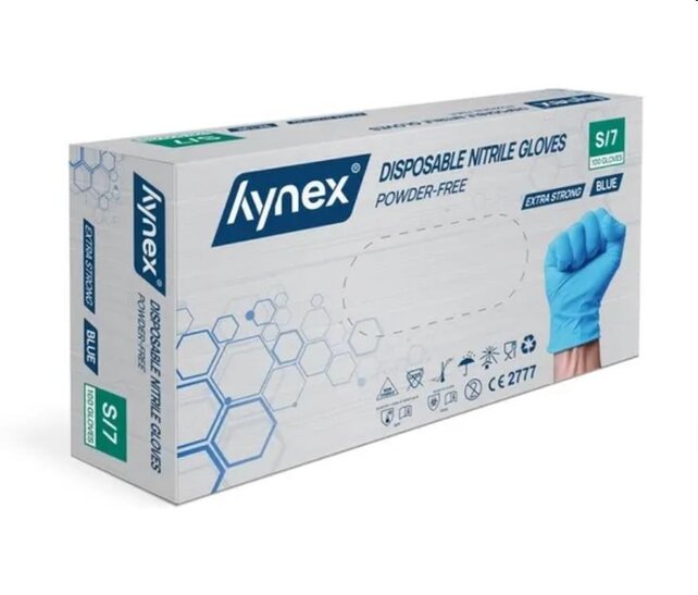 Hynex Nitrile Handschoen Extra Strong PF Bleu 5,0gr 100/box
