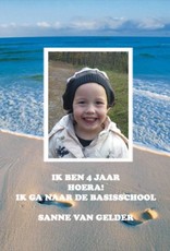 Bellenblaas - strand met foto en tekst