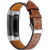 Fitbit Charge 3 / 4 Leer Bandje - Bruin