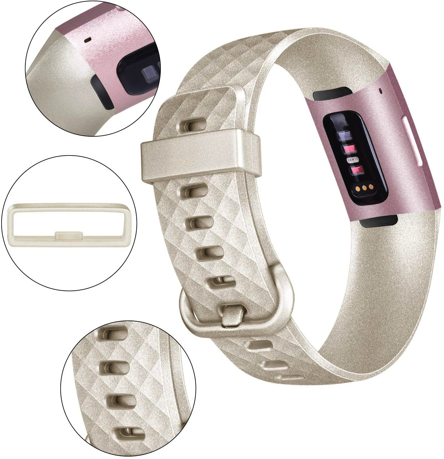 Fitbit Charge 3 / 4 Classic Bandje - Champagne