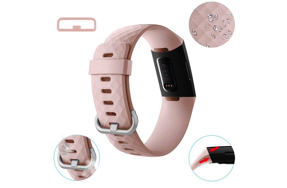 Fitbit Charge 3 / 4 Classic Bandje - Lichtroze
