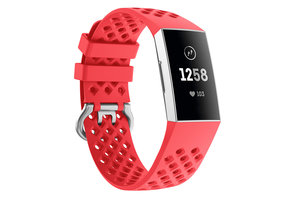 Fitbit Charge 3 / 4 Sport Air Bandje - Rood