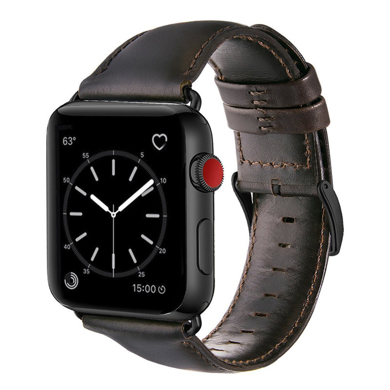 Apple Watch Leer Bandje – Donkerbruin