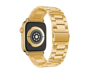 Apple Watch stalen schakel band goud Yonosmartwatchbandjes