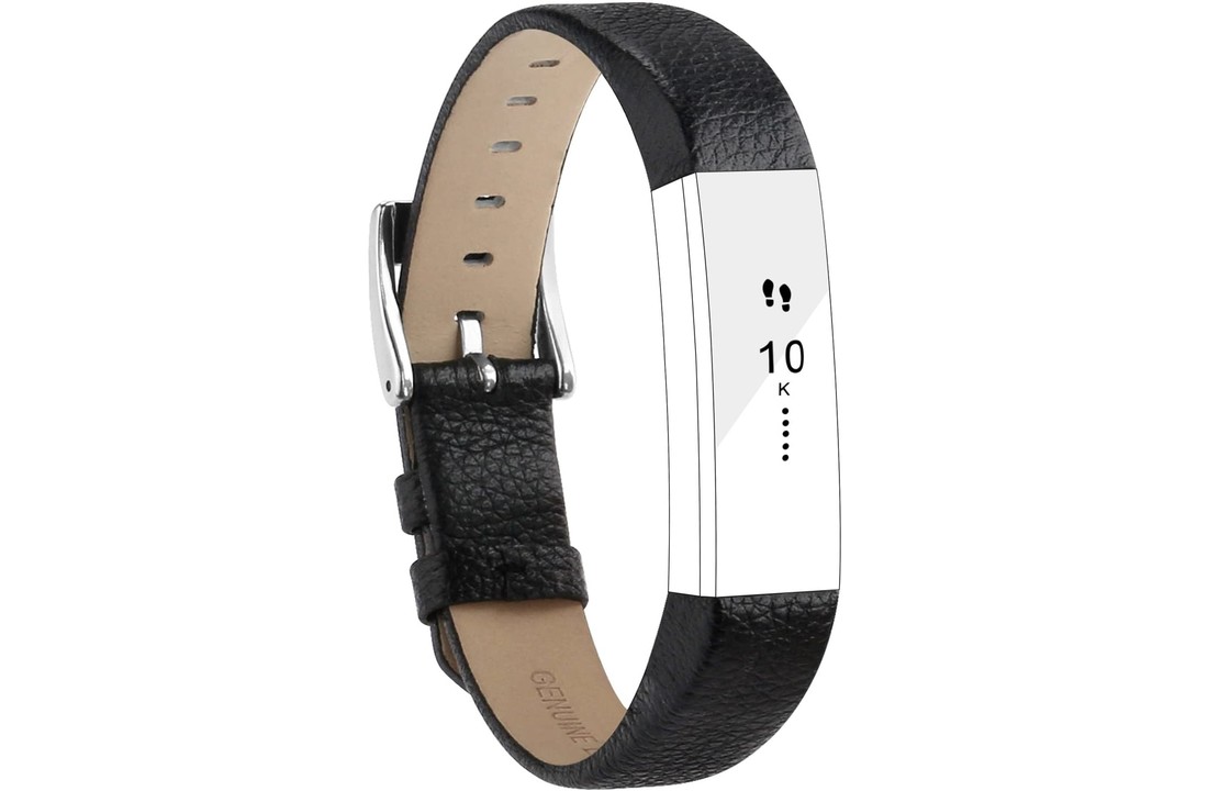 Fitbit Alta HR Leren Bandje - Zwart