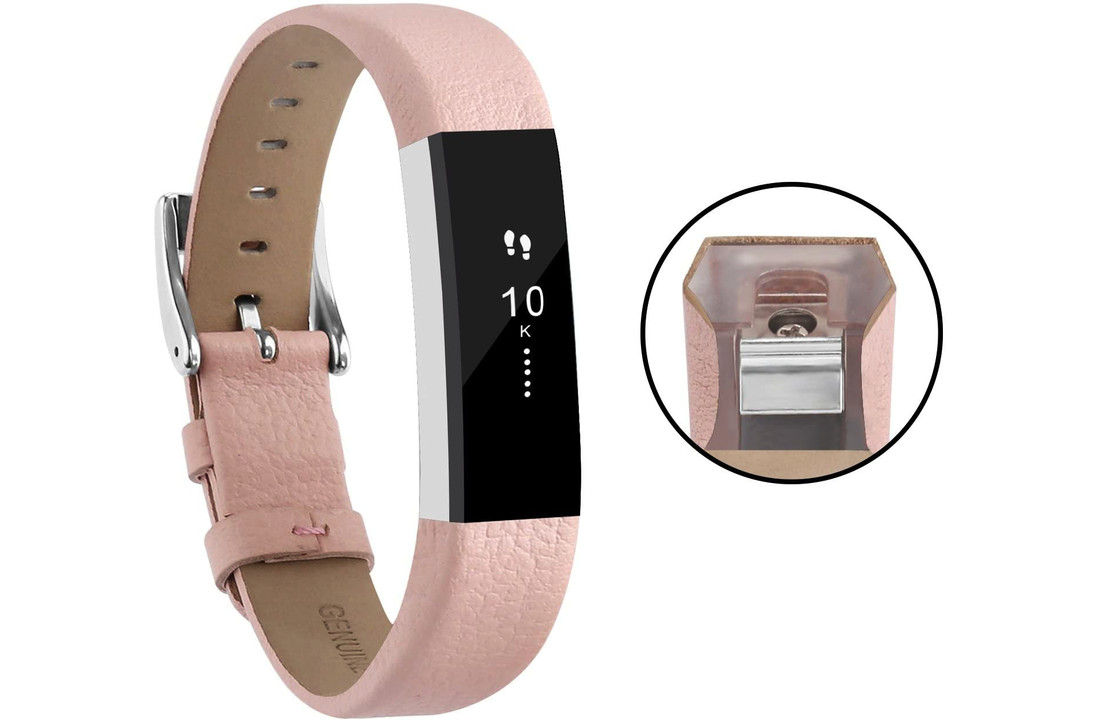 Fitbit Alta HR Leren Bandje - Roze