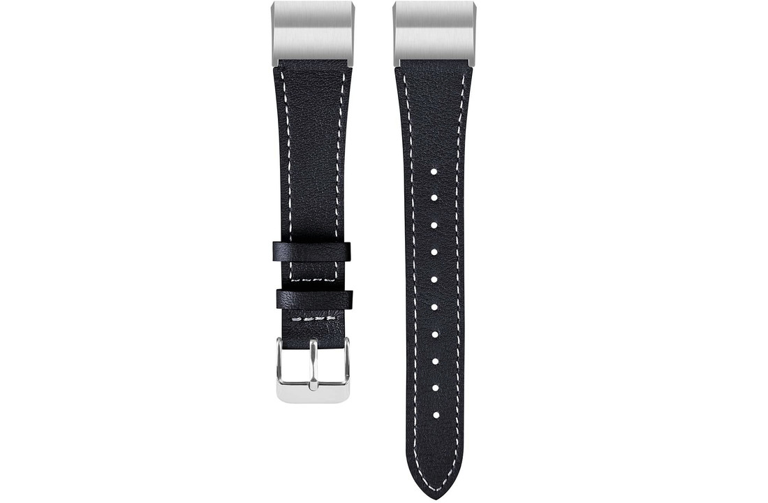 Fitbit Charge 2 Leren Bandje - Zwart