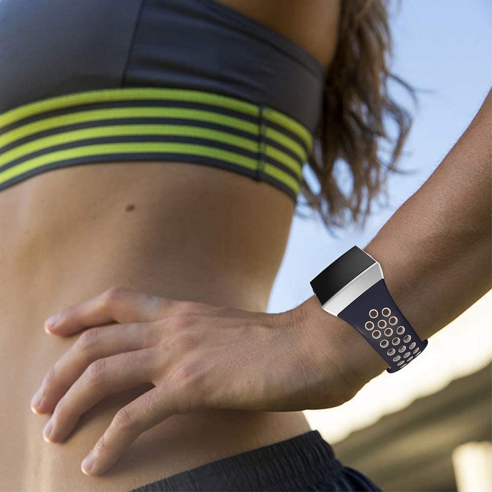 Fitbit Ionic Sport Air Bandje - Blauw Wit