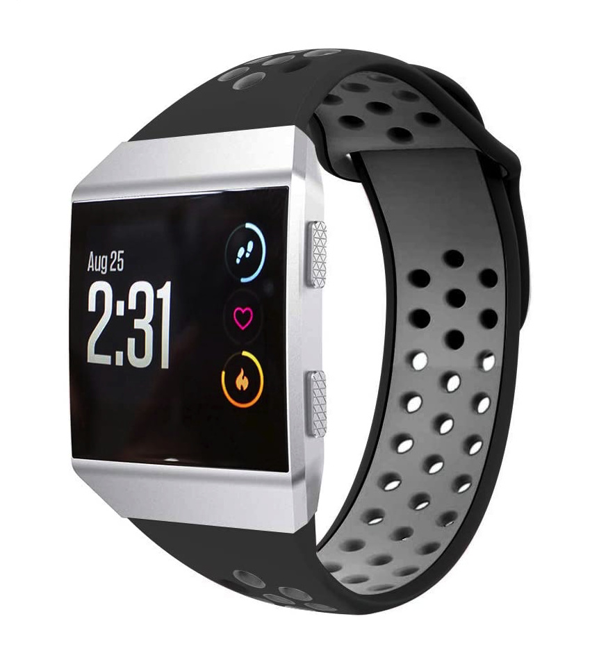 Fitbit Ionic Sport Air Bandje - Zwart Grijs