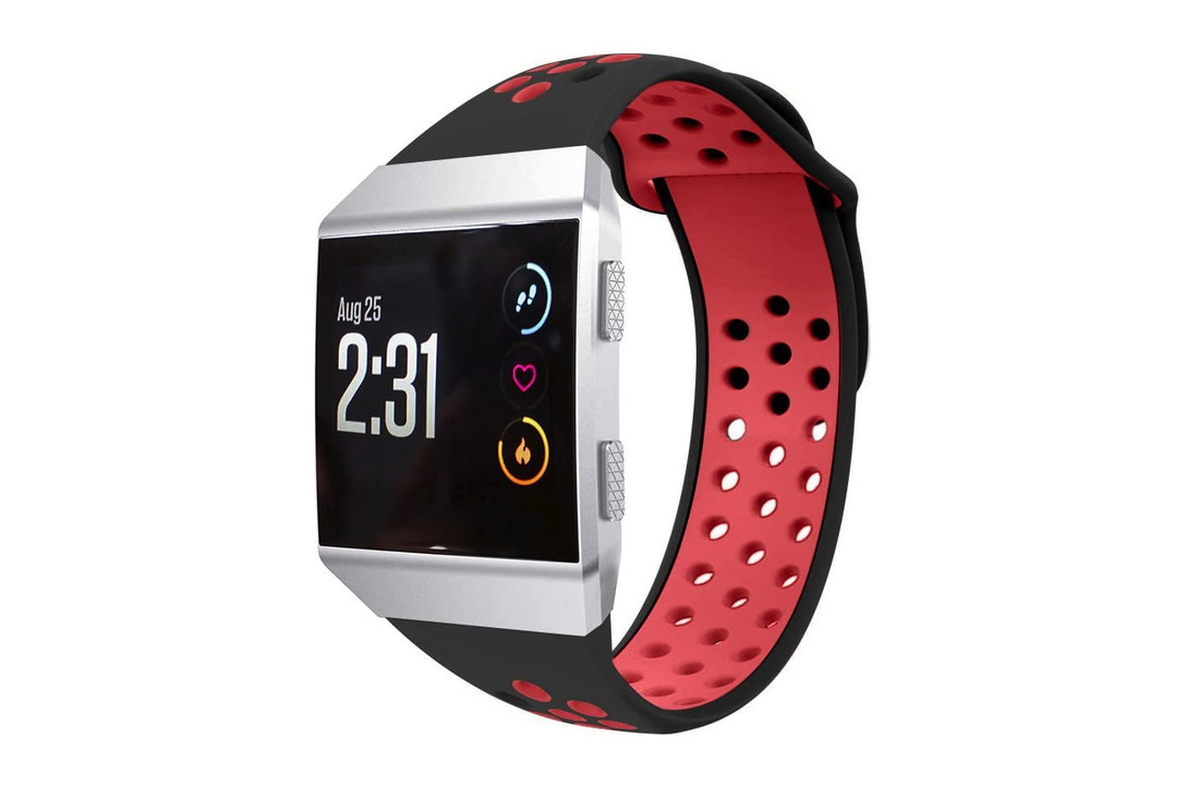Fitbit Ionic Sport Air Bandje - Zwart Rood