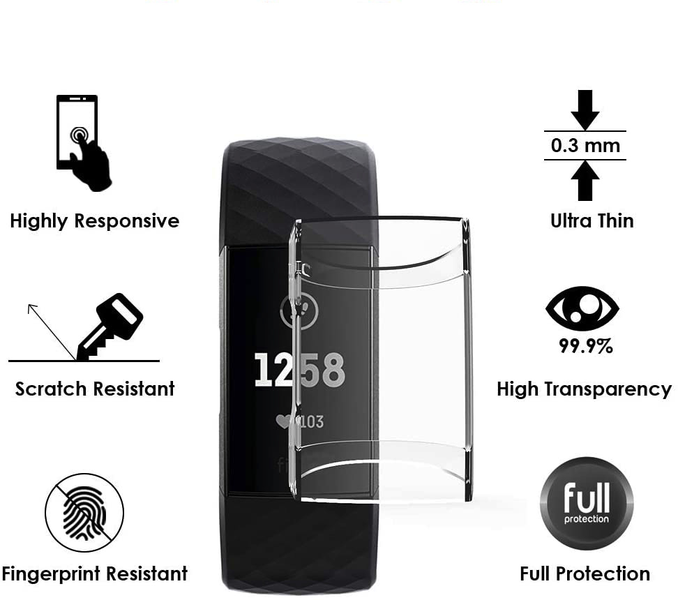 Fitbit Charge 3 / 4 Hoesje - Transparant