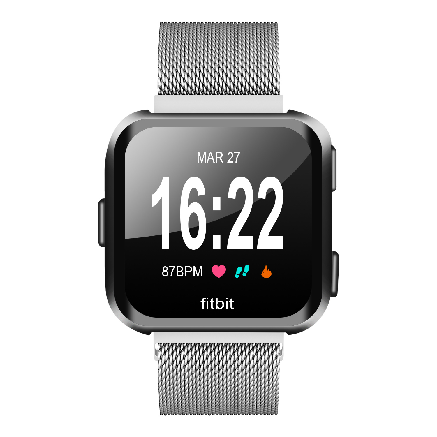 Fitbit Versa 2 Milanees Bandje - Zilver