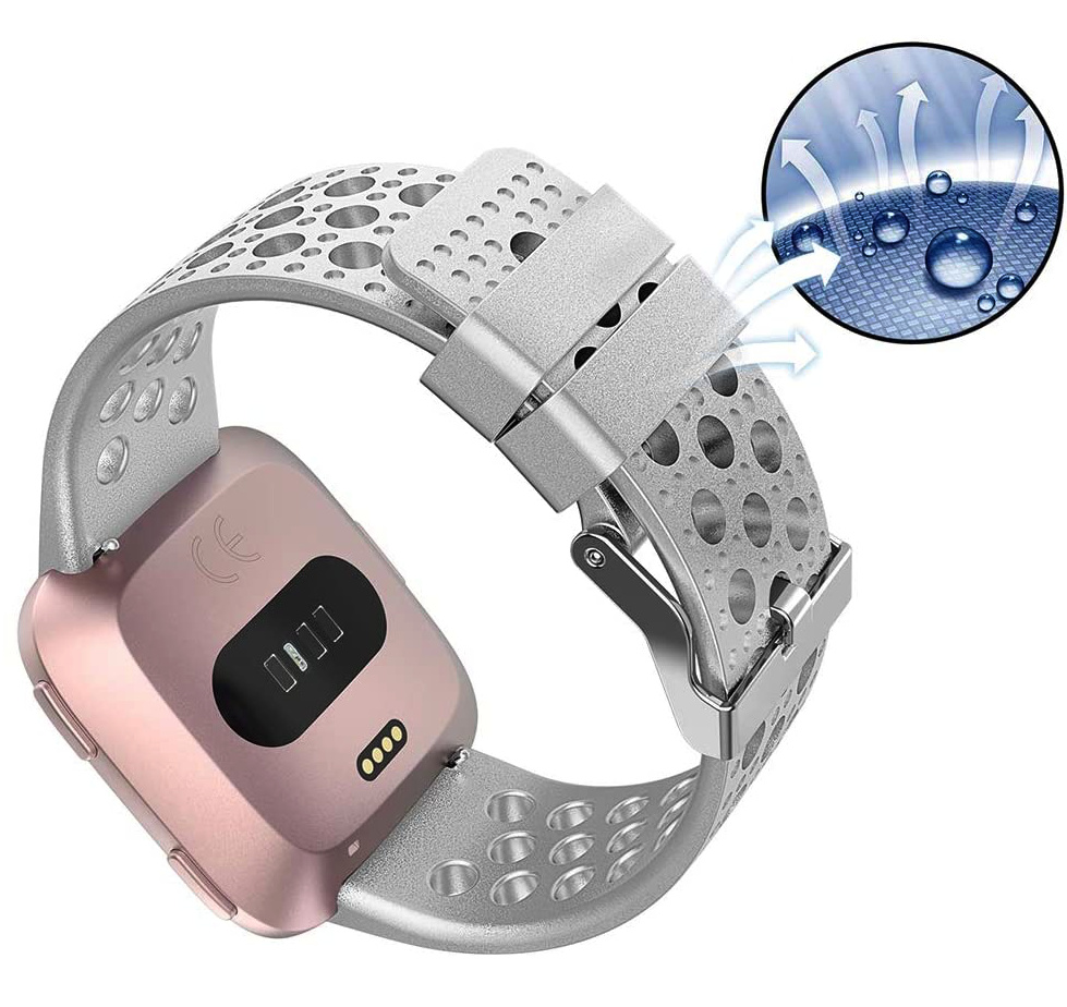 Fitbit Versa Sport Air Bandje - Zilver