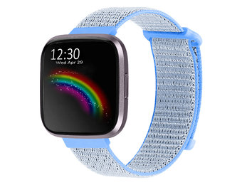 Fitbit Versa 2 Nylon Bandje - Lichtblauw