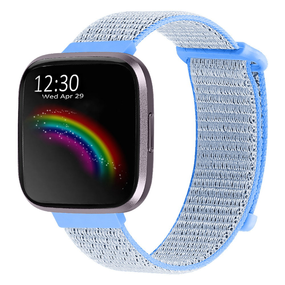Fitbit Versa 2 Nylon Bandje - Lichtblauw