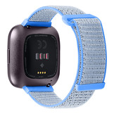 Fitbit Versa 2 Nylon Bandje - Lichtblauw