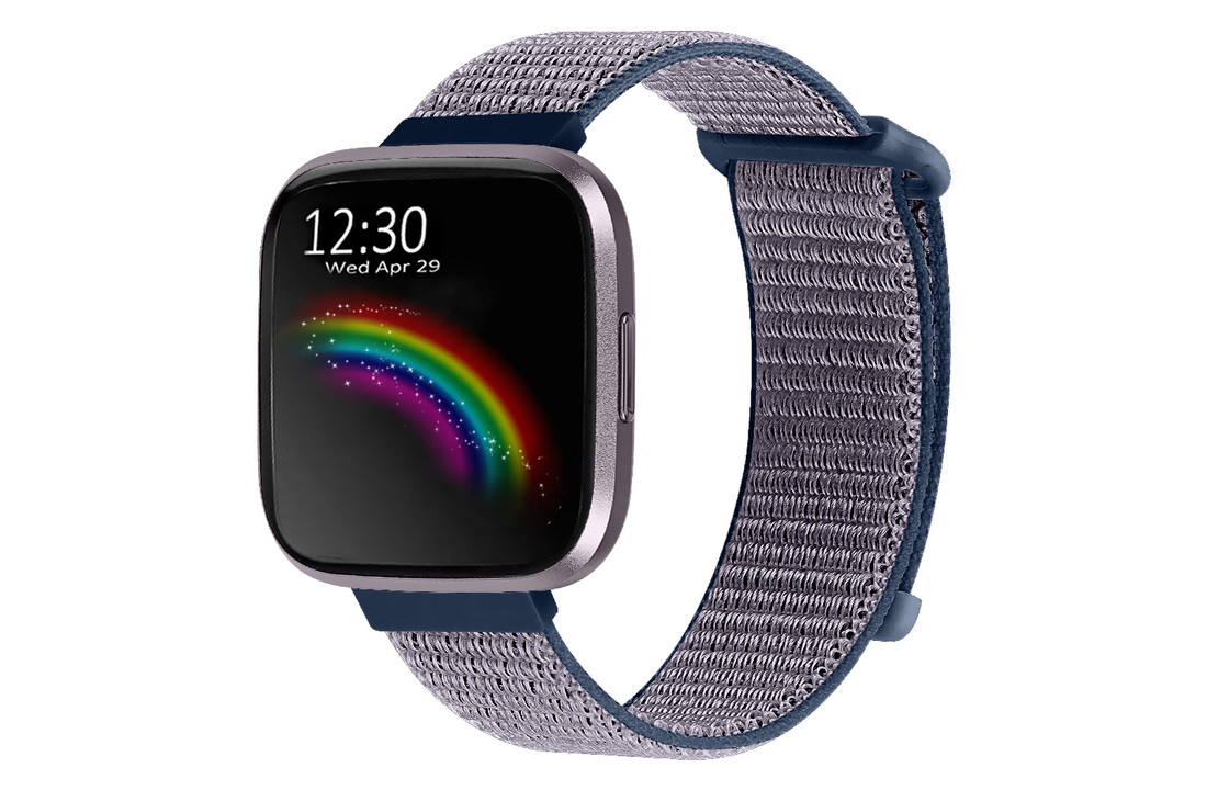 Fitbit Versa 2 Nylon Bandje - Donkerblauw