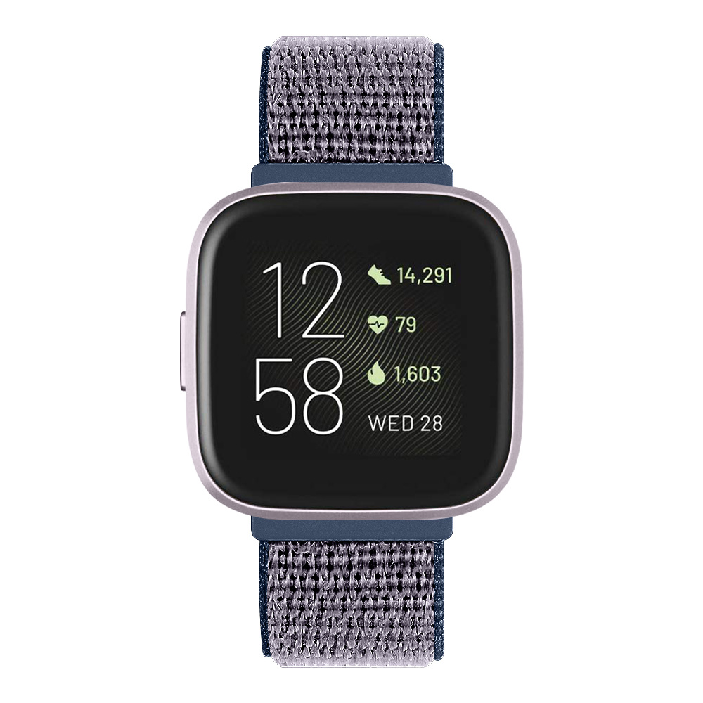 Fitbit Versa 2 Nylon Bandje - Donkerblauw