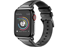 Apple Watch Leren Bandje – Zwart