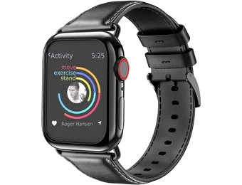 Apple Watch Leren Bandje – Zwart