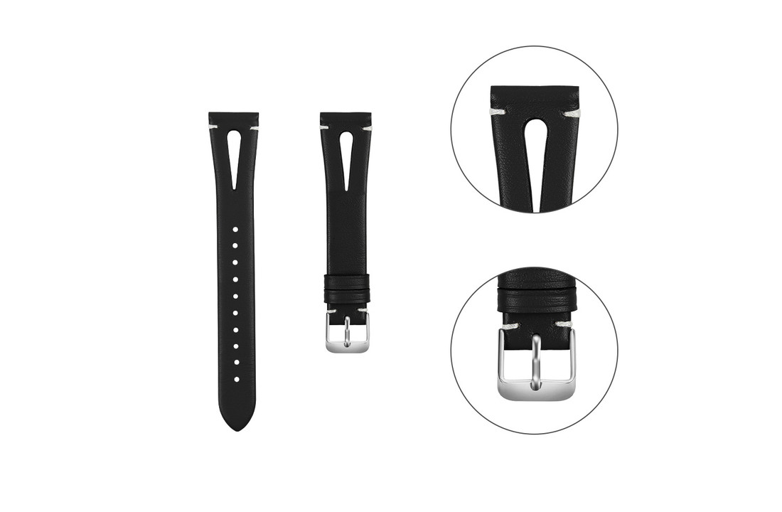 Fitbit Versa 2 Leer Bandje - Zwart