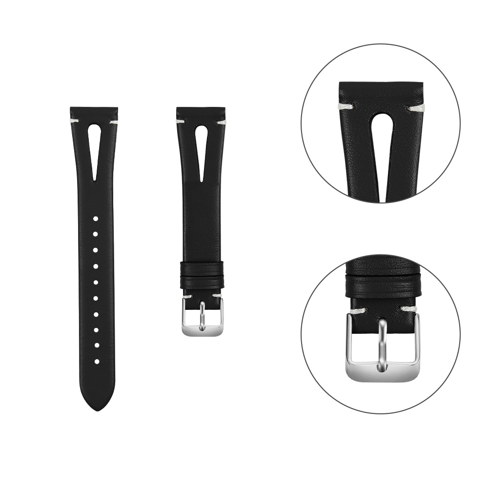 Fitbit Versa 2 Leer Bandje - Zwart