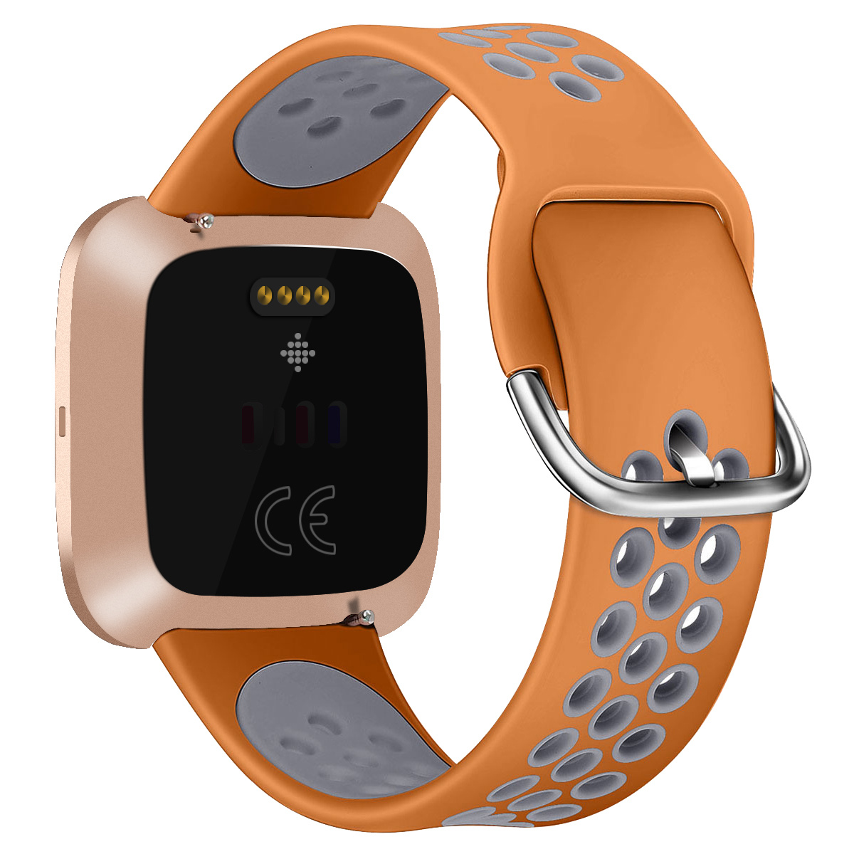 Fitbit Versa Sport Air Bandje - Oranje Grijs